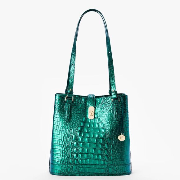 SET: ✅ Brahmin Mystic Green Set: Fiora Bag & Cordelia Wallet✨ NWT, COA & DUSTBAG - Picture 4 of 17